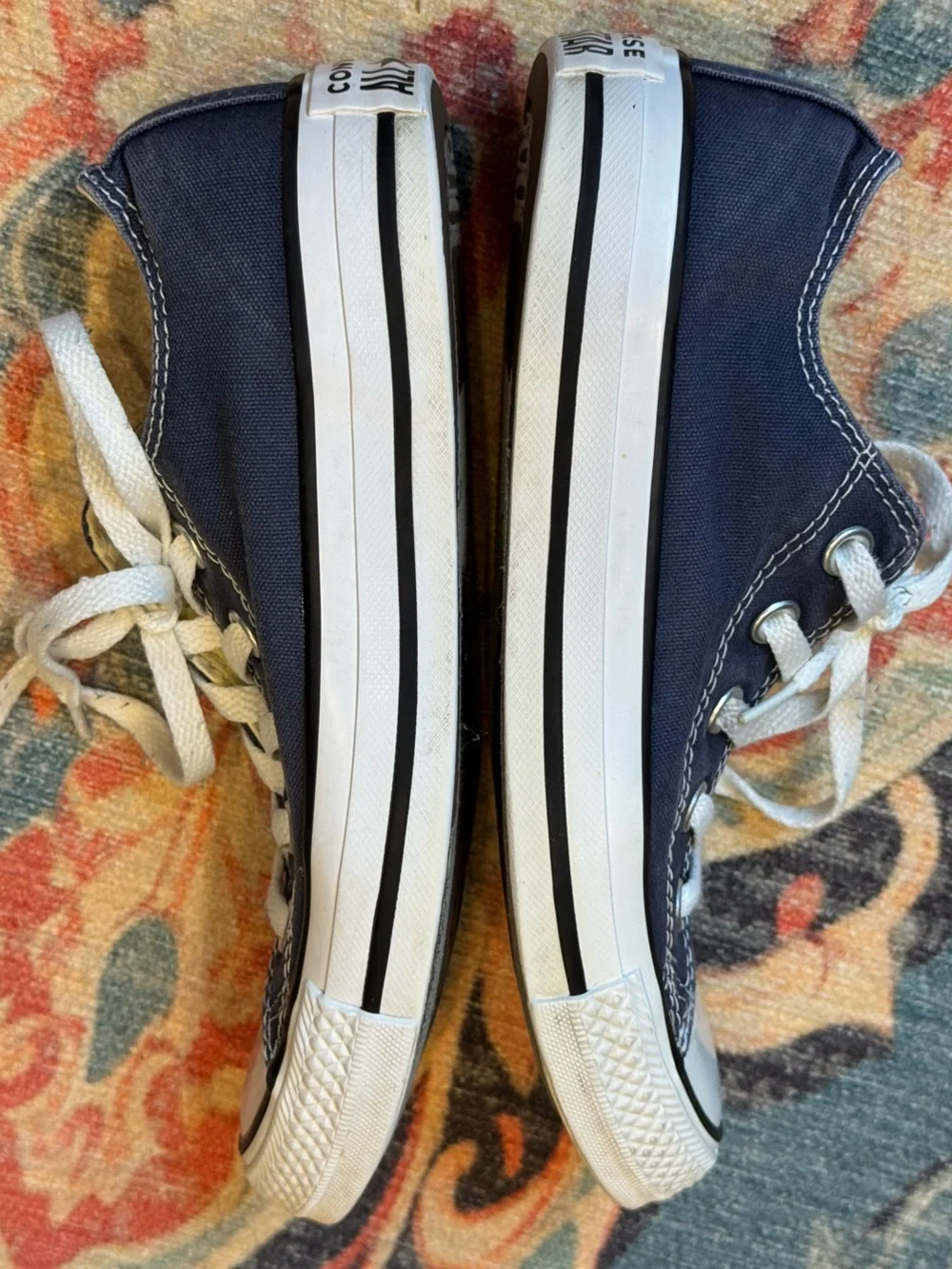 CONVERSE All-Star UNISEX Low Top Canvas Sneakers in Navy and White